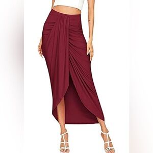 Cider - Elegant Red Women's Skirt